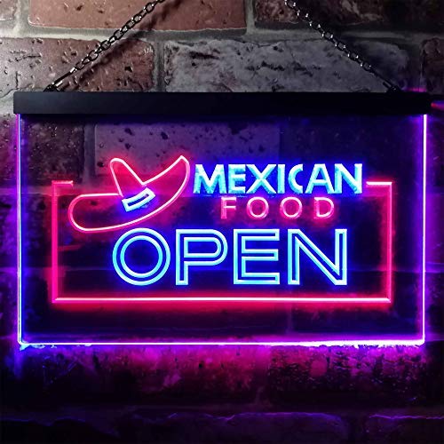 Restaurant Mexican Food Open LED Light Sign - LED Gift Works