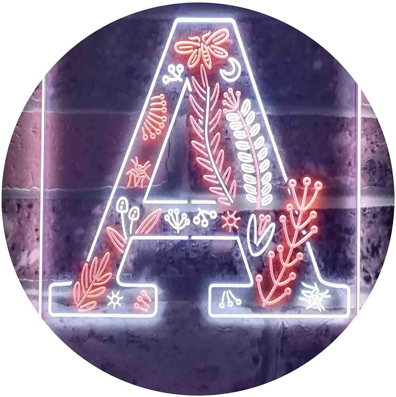 Family Name Letter A Monogram Initial LED Light Sign - LED Gift Works
