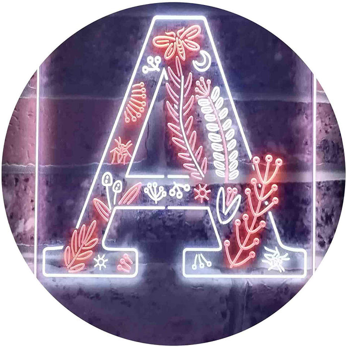 Family Name Letter A Monogram Initial LED Light Sign - Way Up Gifts