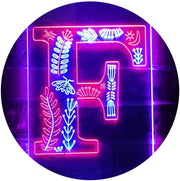 Family Name Letter F Monogram Initial LED Light Sign - LED Gift Works