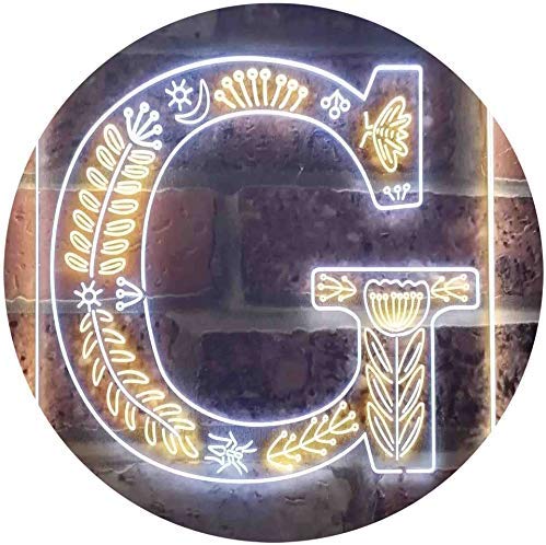 Family Name Letter G Monogram Initial LED Light Sign - Way Up Gifts