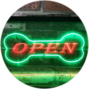 Open Dog Bone Grooming Pet Shop LED Light Sign - LED Gift Works