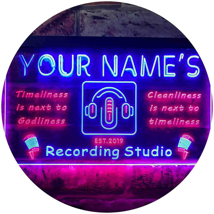 Personalized Recording Studio LED Light Sign - Way Up Gifts