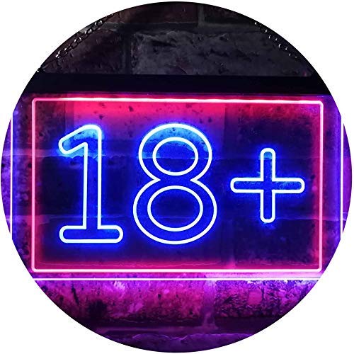 Adults Only 18+ LED Light Sign - LED Gift Works