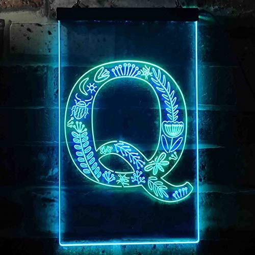 Family Name Letter Q Monogram Initial LED Light Sign - Way Up Gifts