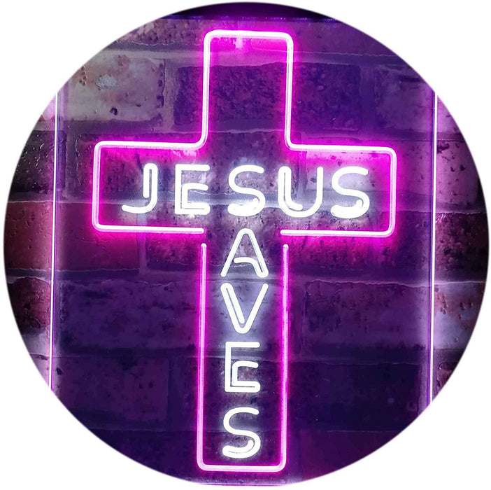 Jesus Saves LED Light Sign - Way Up Gifts