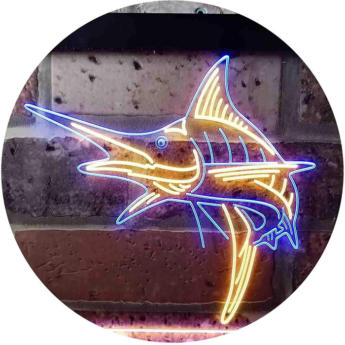 Deep Sea Fishing Blue Marlin Fish LED Light Sign - Way Up Gifts