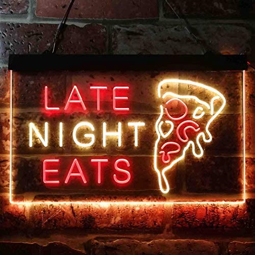 Late Night Eats Pizza LED Light Sign - LED Gift Works