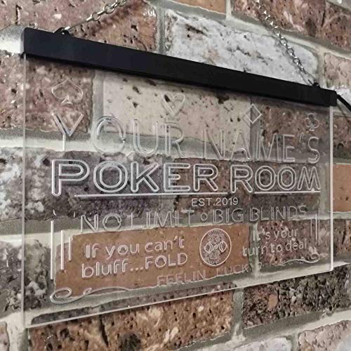 Personalized Poker Room LED Light Sign - Way Up Gifts