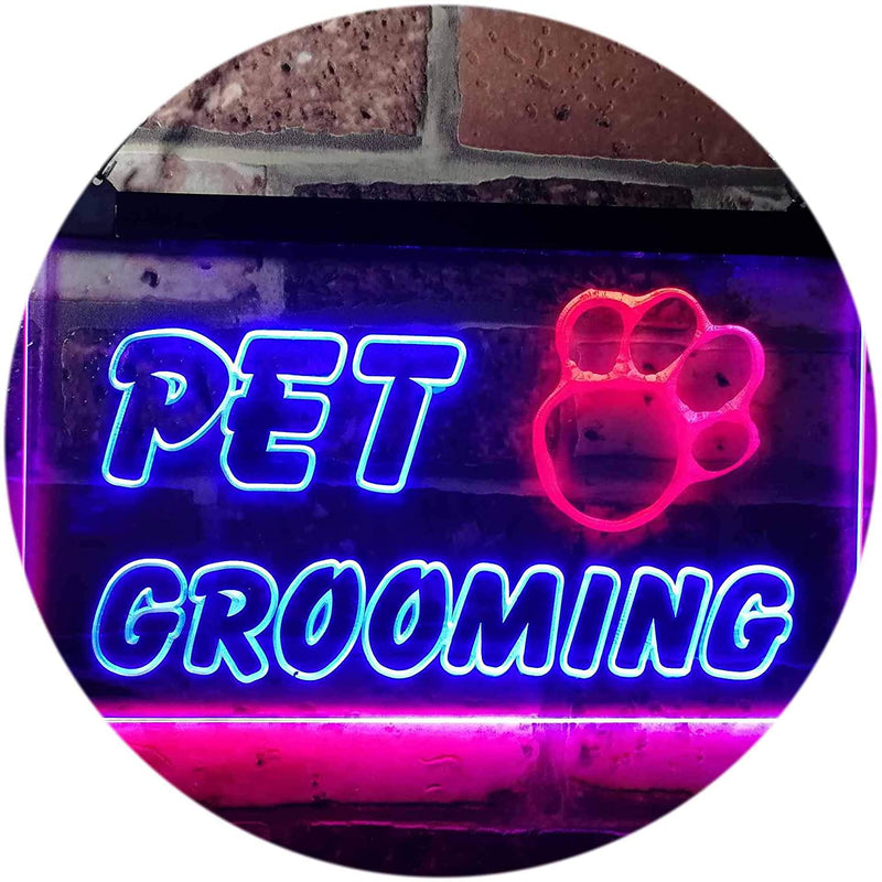 Paw Print Pet Grooming LED Light Sign - LED Gift Works