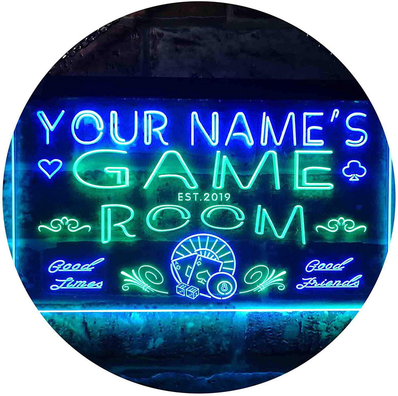 Personalized Game Room LED Light Sign - LED Gift Works