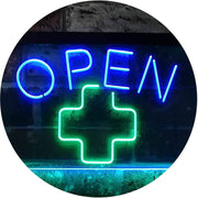 Open Medical Cross Dispensary LED Light Sign - LED Gift Works