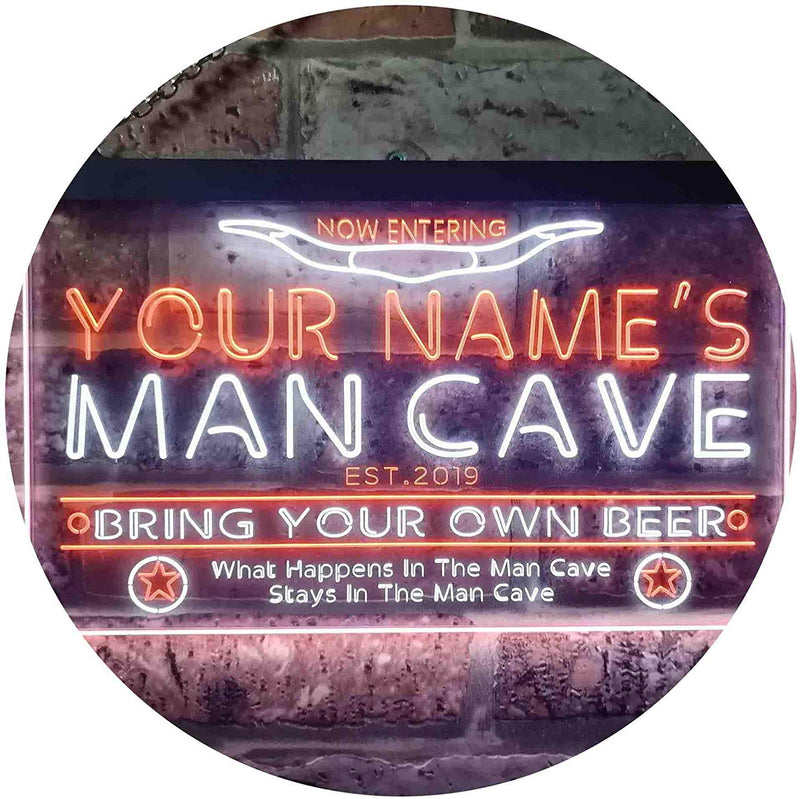 Personalized Western Theme Man Cave LED Light Sign - LED Gift Works