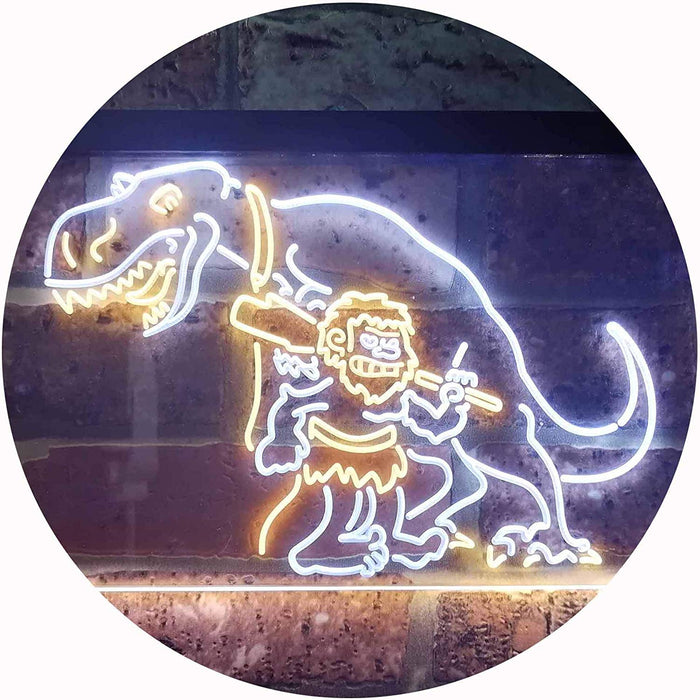 Caveman Dinosaur LED Light Sign - Way Up Gifts