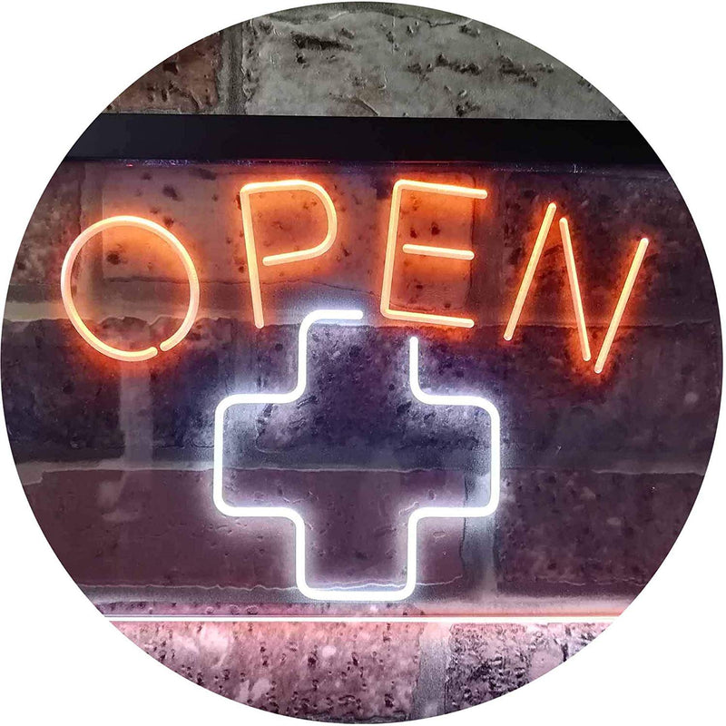 Open Medical Cross Dispensary LED Light Sign - LED Gift Works