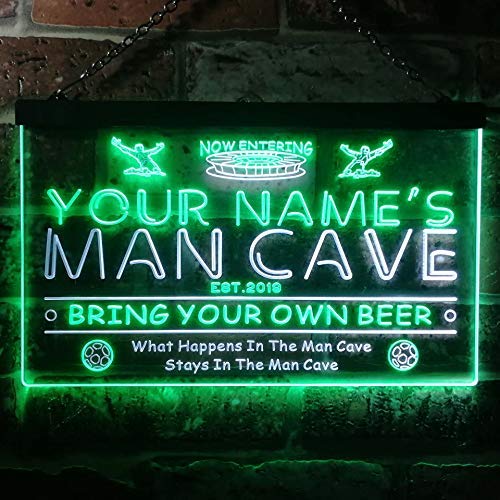 Personalized Sports Soccer Theme Man Cave LED Light Sign - Way Up Gifts