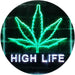 Marijuana Leaf High Life LED Light Sign - Way Up Gifts