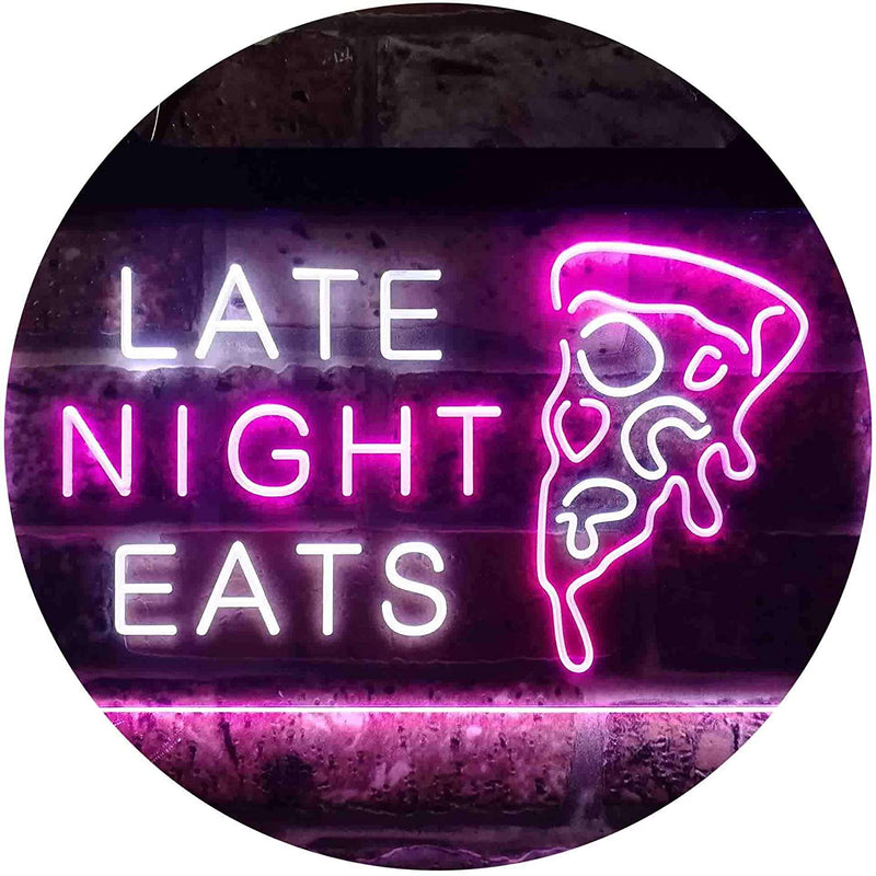 Late Night Eats Pizza LED Light Sign - LED Gift Works