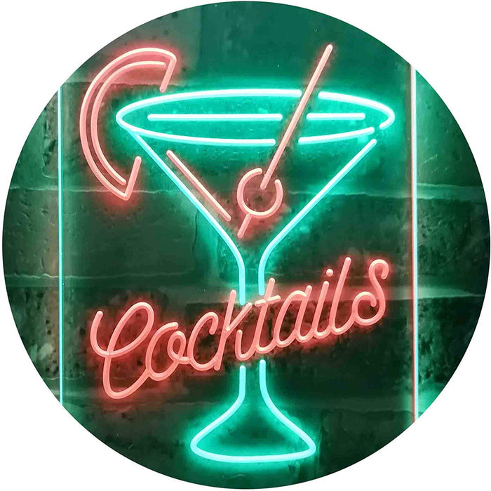 Cocktails Glass Bar Display LED Light Sign - Way Up Gifts
