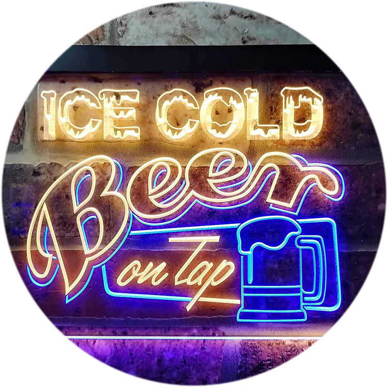 Ice Cold Beer On Tap LED Light Sign - LED Gift Works