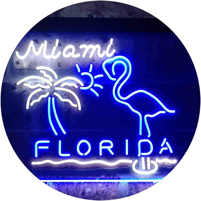 Miami Florida Flamingo LED Light Sign - LED Gift Works