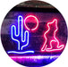 Cactus Moon Wolf LED Light Sign - Way Up Gifts