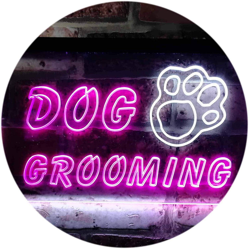 Paw Print Dog Grooming LED Light Sign - LED Gift Works