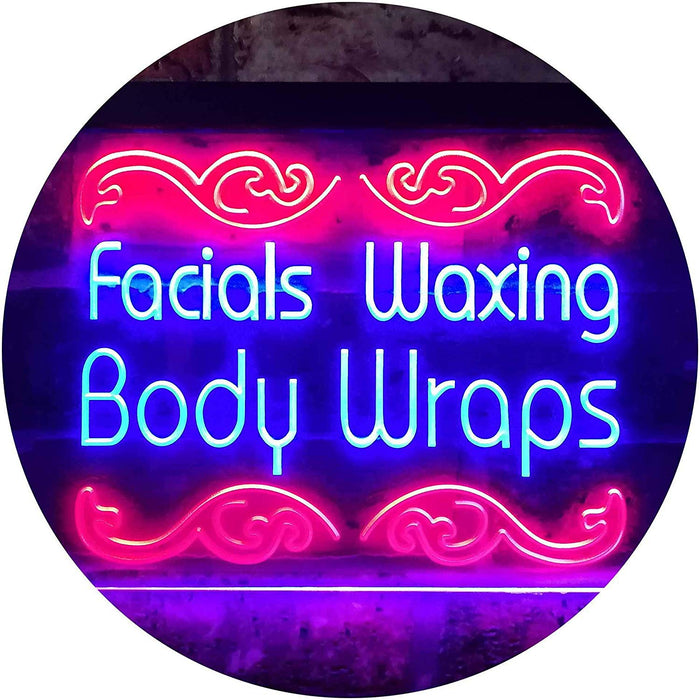 Facials Waxing Body Wraps LED Light Sign - Way Up Gifts