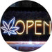 Open Hemp Leaf Marijuana Dispensary LED Light Sign - Way Up Gifts