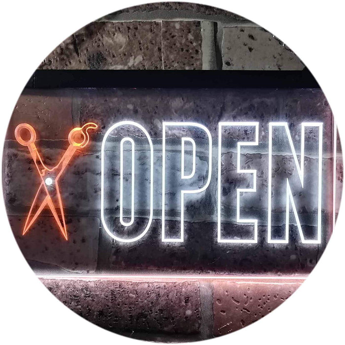 Barber Scissors Hair Cuts Open LED Light Sign - Way Up Gifts