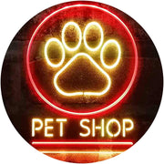 Paw Print Pet Shop LED Light Sign - LED Gift Works