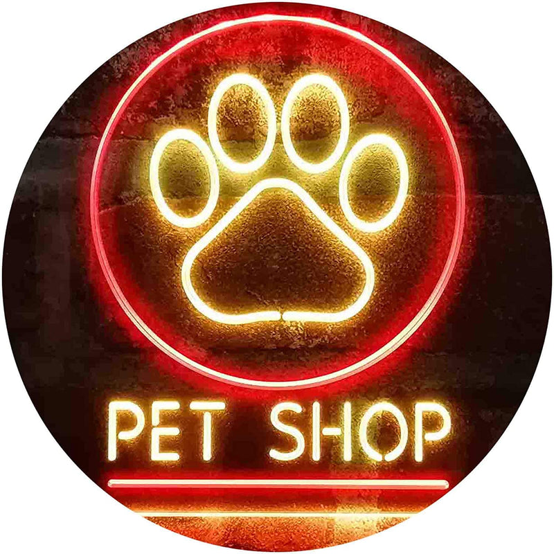 Paw Print Pet Shop LED Light Sign - LED Gift Works