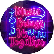 Musician Gift Music Brings Us Together Quote LED Light Sign - LED Gift Works