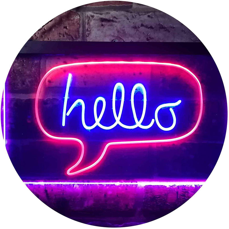 Hello Quote Bubble LED Light Sign - LED Gift Works