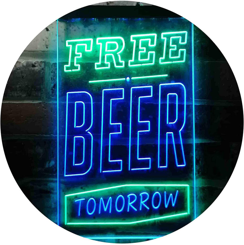 Free Beer Tomorrow LED Light Sign - LED Gift Works