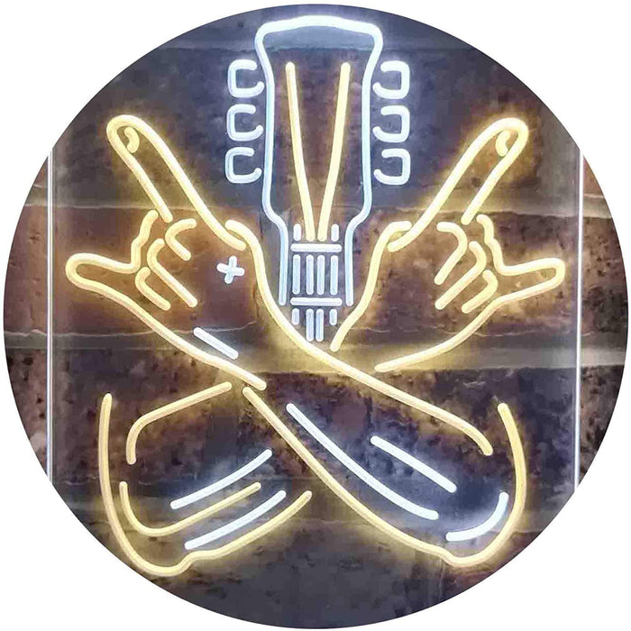 Musician Rock Hands Guitarist Metal Hard Rock Music LED Light Sign - Way Up Gifts