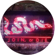 Join Or Die Flag Snake Military Army LED Light Sign - LED Gift Works