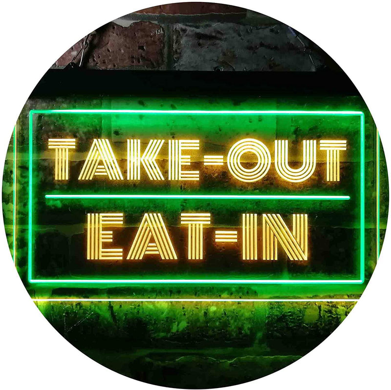 Take Out Eat In LED Light Sign - LED Gift Works