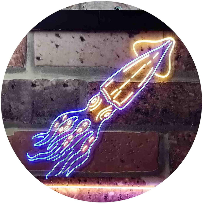 Squid Animal Ocean Display LED Light Sign - LED Gift Works