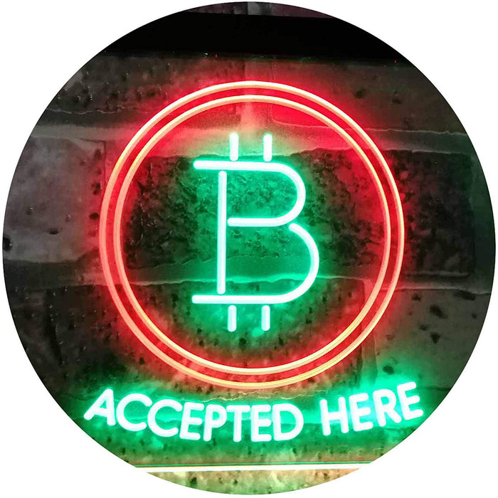 Bitcoin Accepted Here LED Light Sign - Way Up Gifts