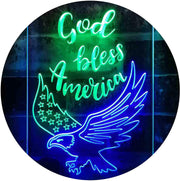 God Bless America Eagle LED Light Sign - LED Gift Works