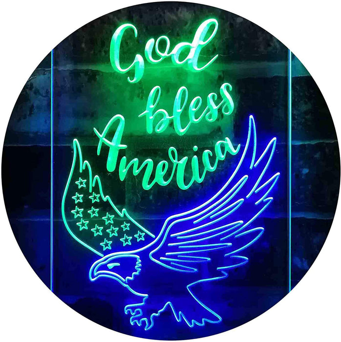 God Bless America Eagle LED Light Sign - Way Up Gifts