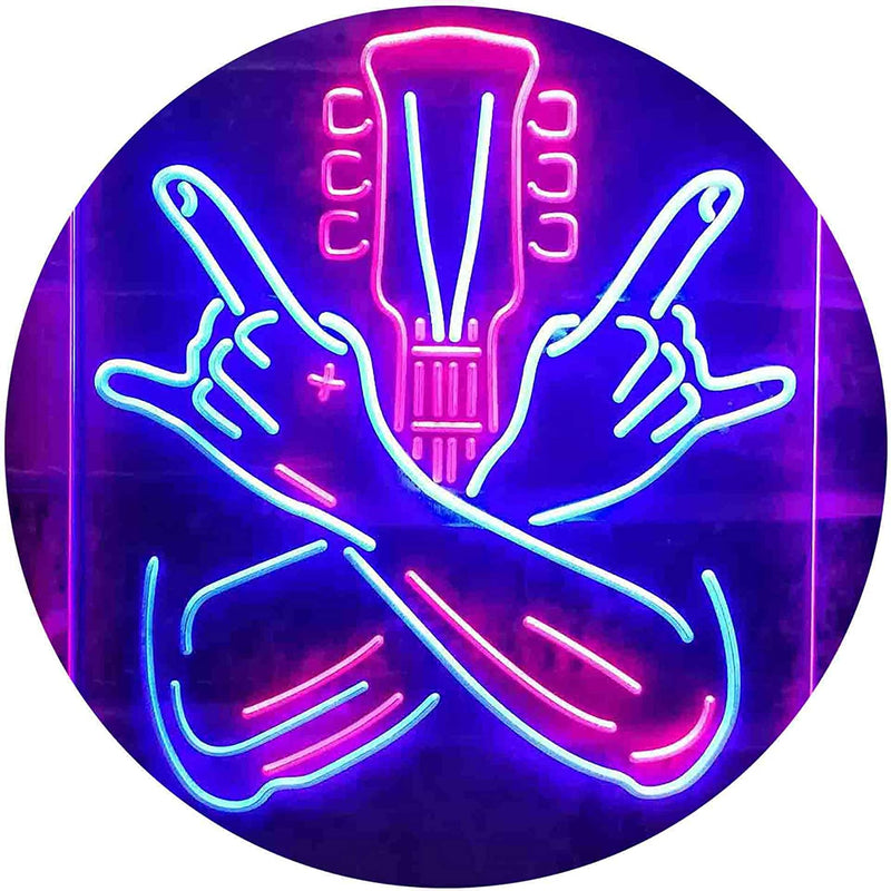 Musician Rock Hands Guitarist Metal Hard Rock Music LED Light Sign - LED Gift Works