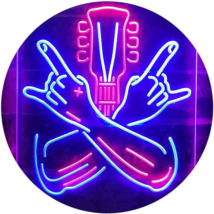 Musician Rock Hands Guitarist Metal Hard Rock Music LED Light Sign - Way Up Gifts