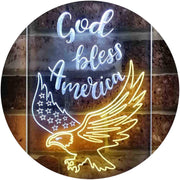 God Bless America Eagle LED Light Sign - LED Gift Works