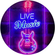 Live Music Electronic Guitar Lounge LED Light Sign - LED Gift Works