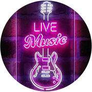Live Music Electronic Guitar Lounge LED Light Sign - LED Gift Works