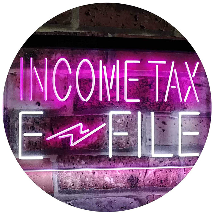 Income Tax E-File LED Light Sign - Way Up Gifts