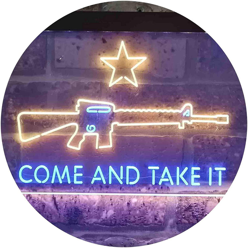 Come and Take It Gun Star Military Army LED Light Sign - LED Gift Works