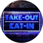 Take Out Eat In LED Light Sign - LED Gift Works